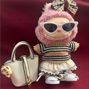 5 Piece Preppy Doll Outfit and Bag Charm. Labubu Doll NOT Included.